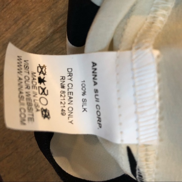 Anna Sui 100% silk front bow tie shirt 4 open back - Picture 6 of 8